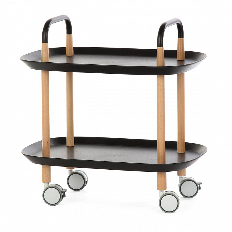 Приставной столик двухъярусный на колесиках