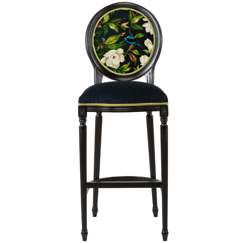 Барный стул из натурального бука с изображением птицы и цветов Blooming Birds