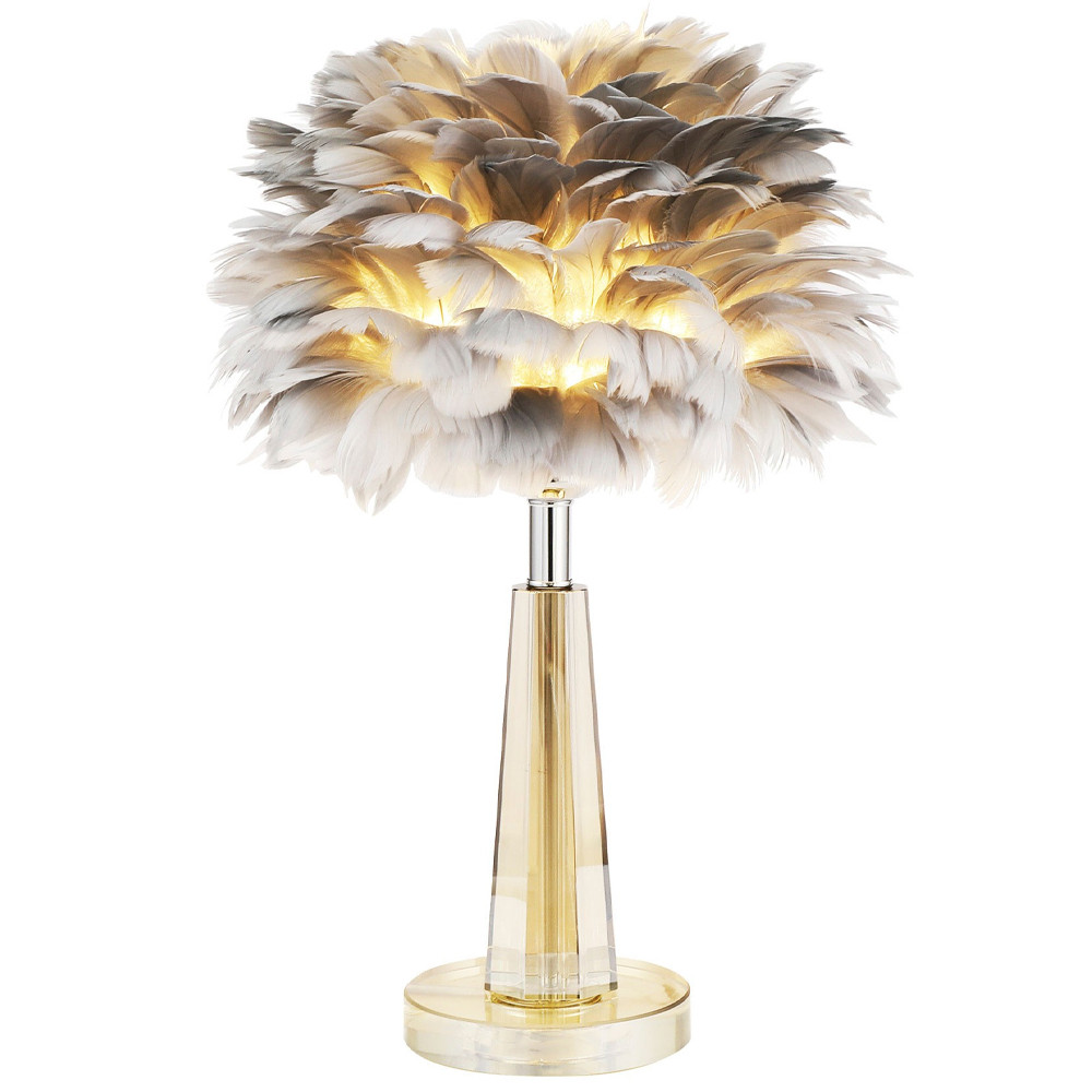 Настольная лампа с перьями Plumage Grey Table Lamp