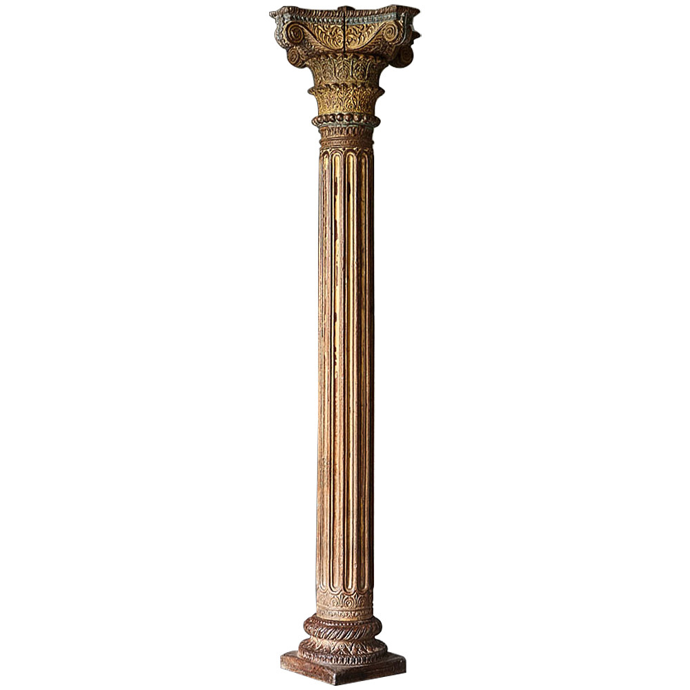 Антикварная колонна из тикового дерева Bhavnagar Antique Column Brown
