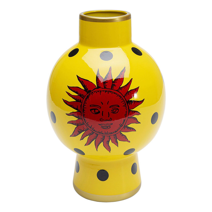Ваза желтая орнамент солнце Red Sun