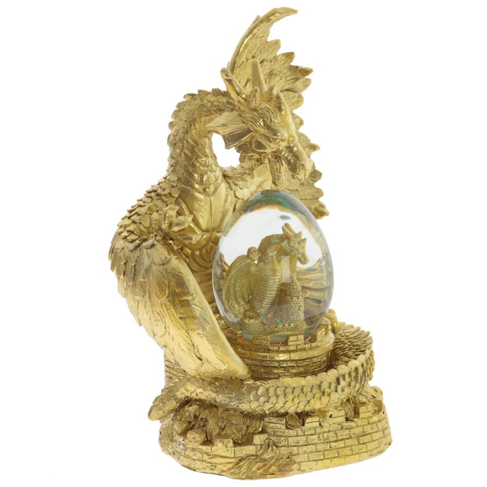 Декоративная статуэтка Дракон Dragon Guarding a Glass Egg Gold