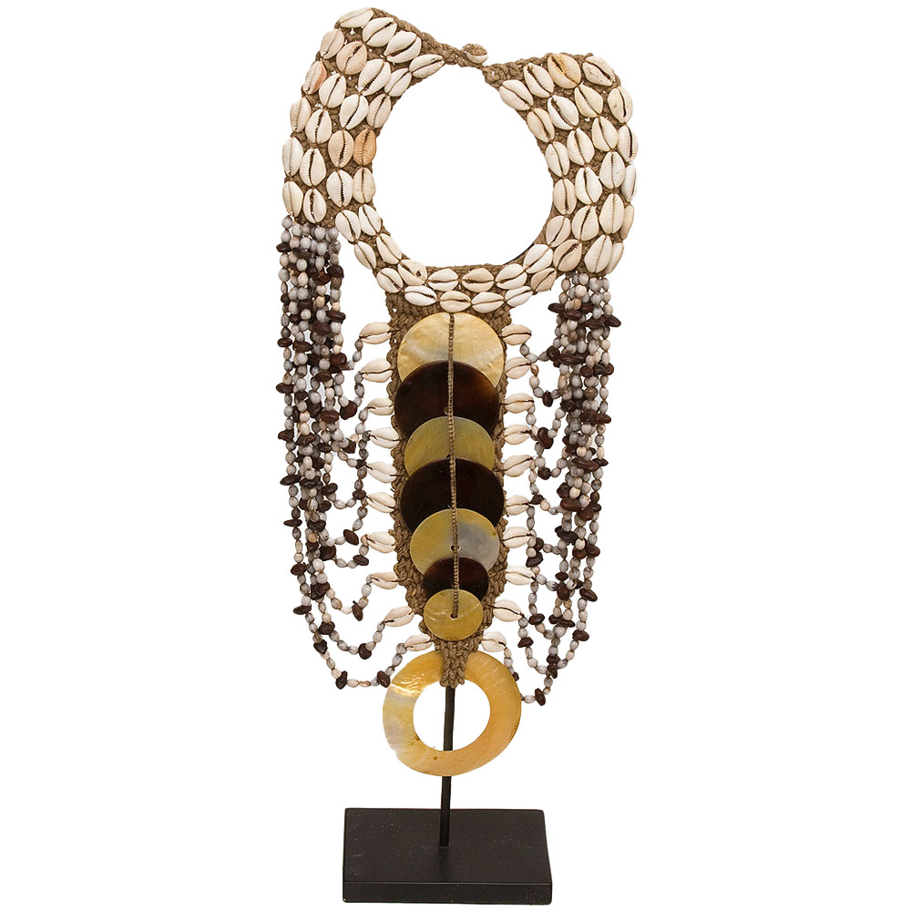 Этническое ожерелье из ракушек Aboriginal Long Pearl Discs Necklace
