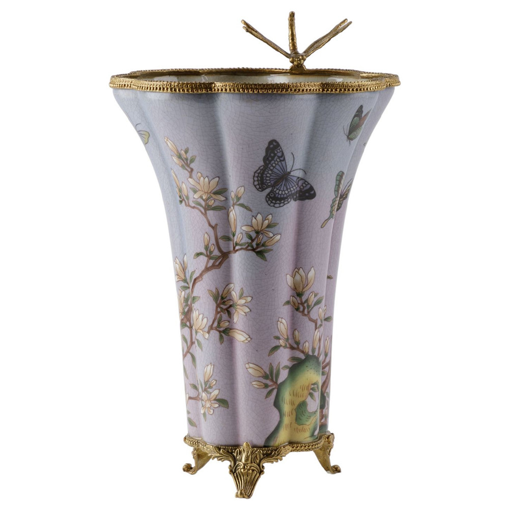 Декоративная ваза из фарфора с бронзовыми вставками Eden Garden