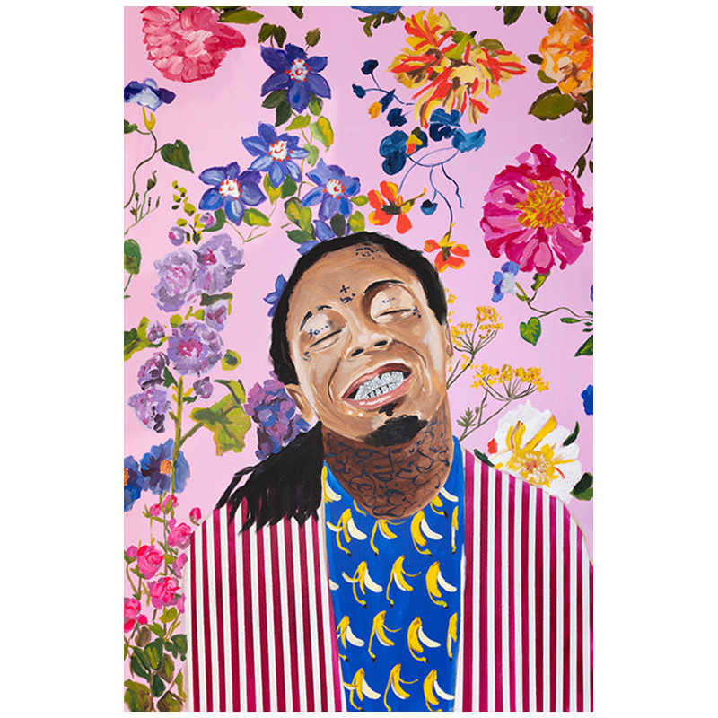 Картина Lil Wayne with Floral Background