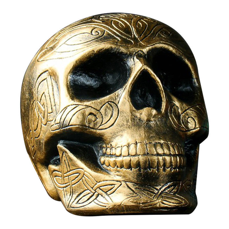 Статуэтка Golden Skull with Pattern