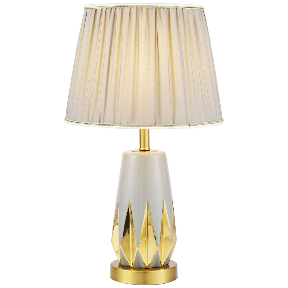 Настольная лампа с абажуром Femia Grey Gold Table Lamp