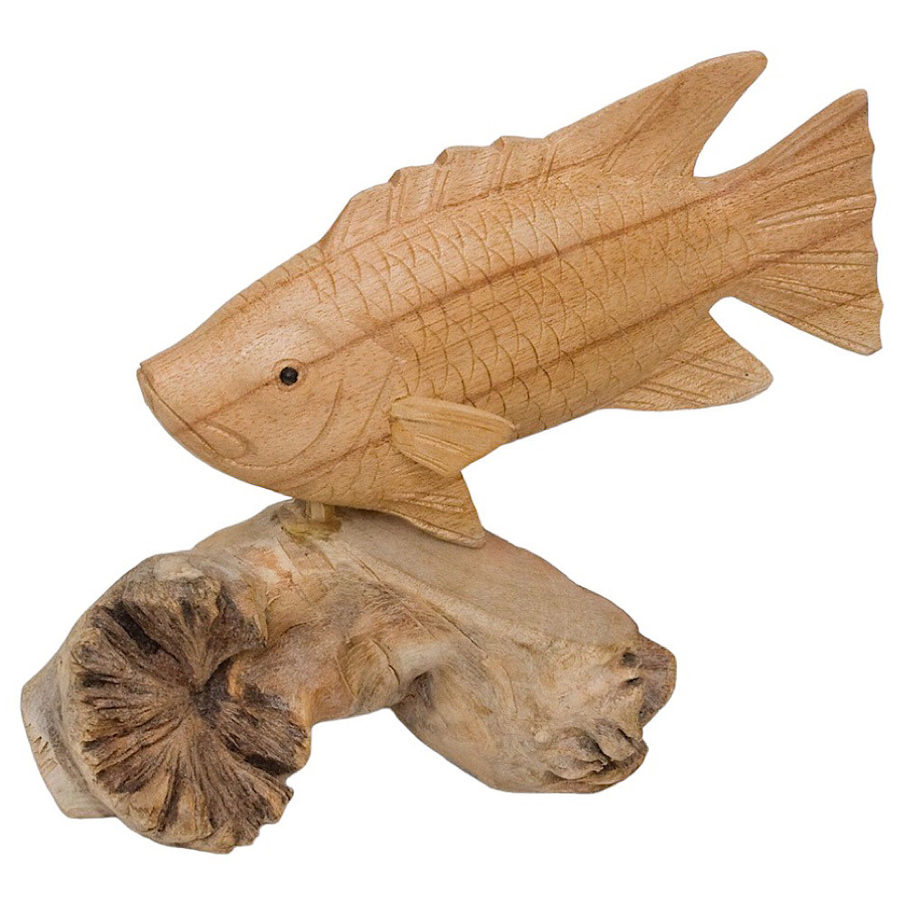 Статуэтка из дерева рыба Animals of the World