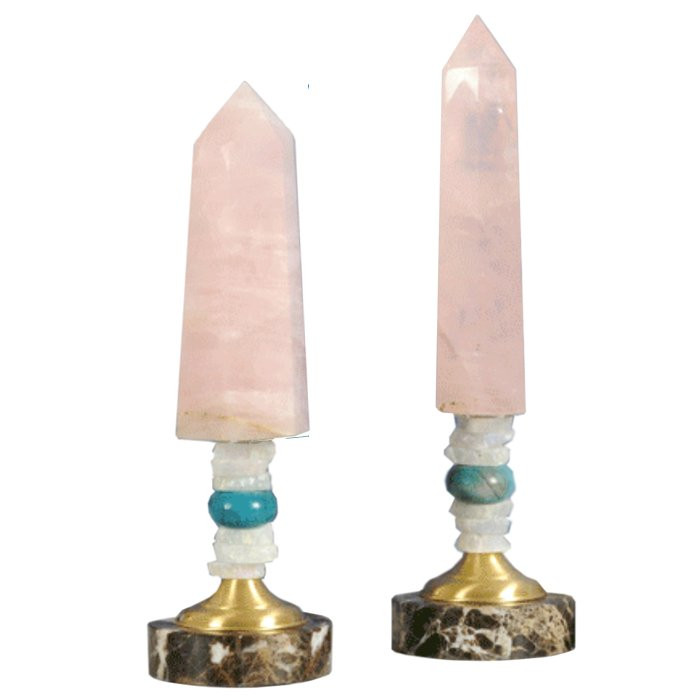Аксессуар розовый кварц Pointe cristal quartz rose