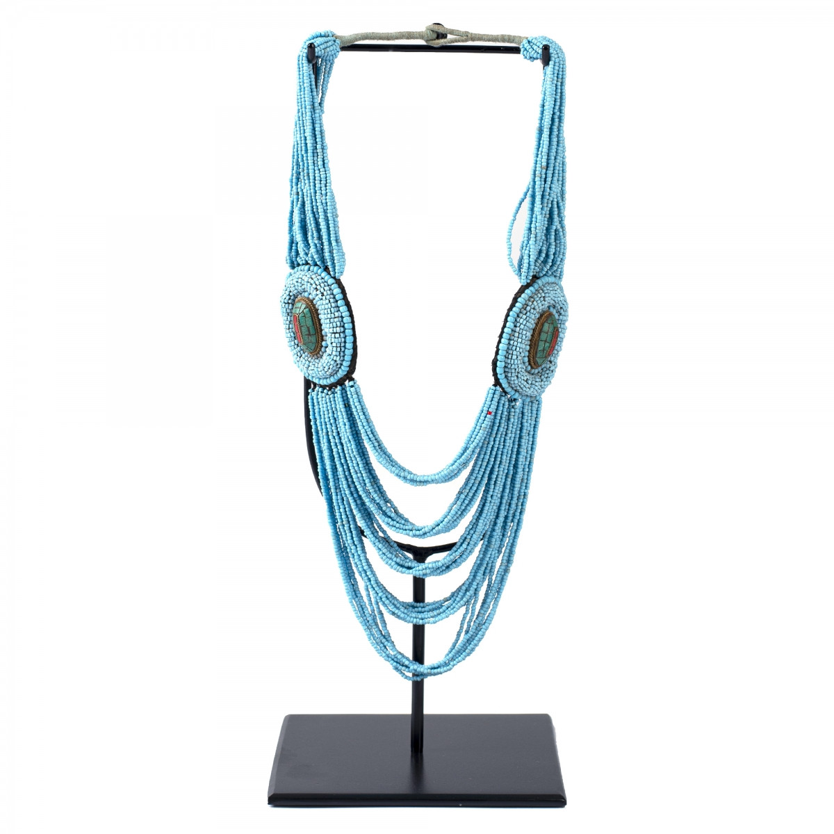 Этническое ожерелье на подставке Blue Medallions