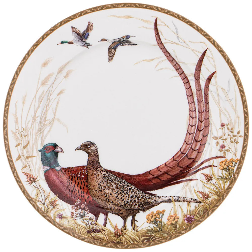 Тарелка закусочная из фарфора с изображением животных Hunting Porcelain Collection