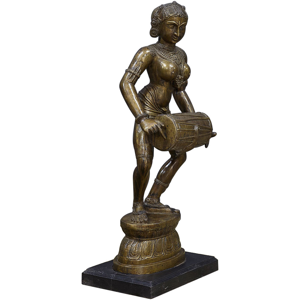 Декоративная статуэтка из латуни Dancing Woman with Mridangam