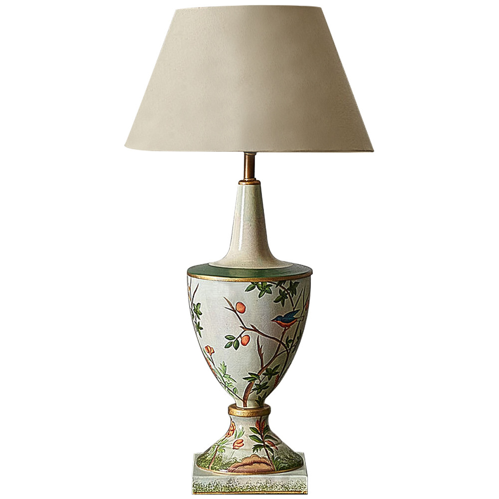 Настольная лампа Шинуазри с абажуром Blooming Garden Chinoiserie Table Lamp