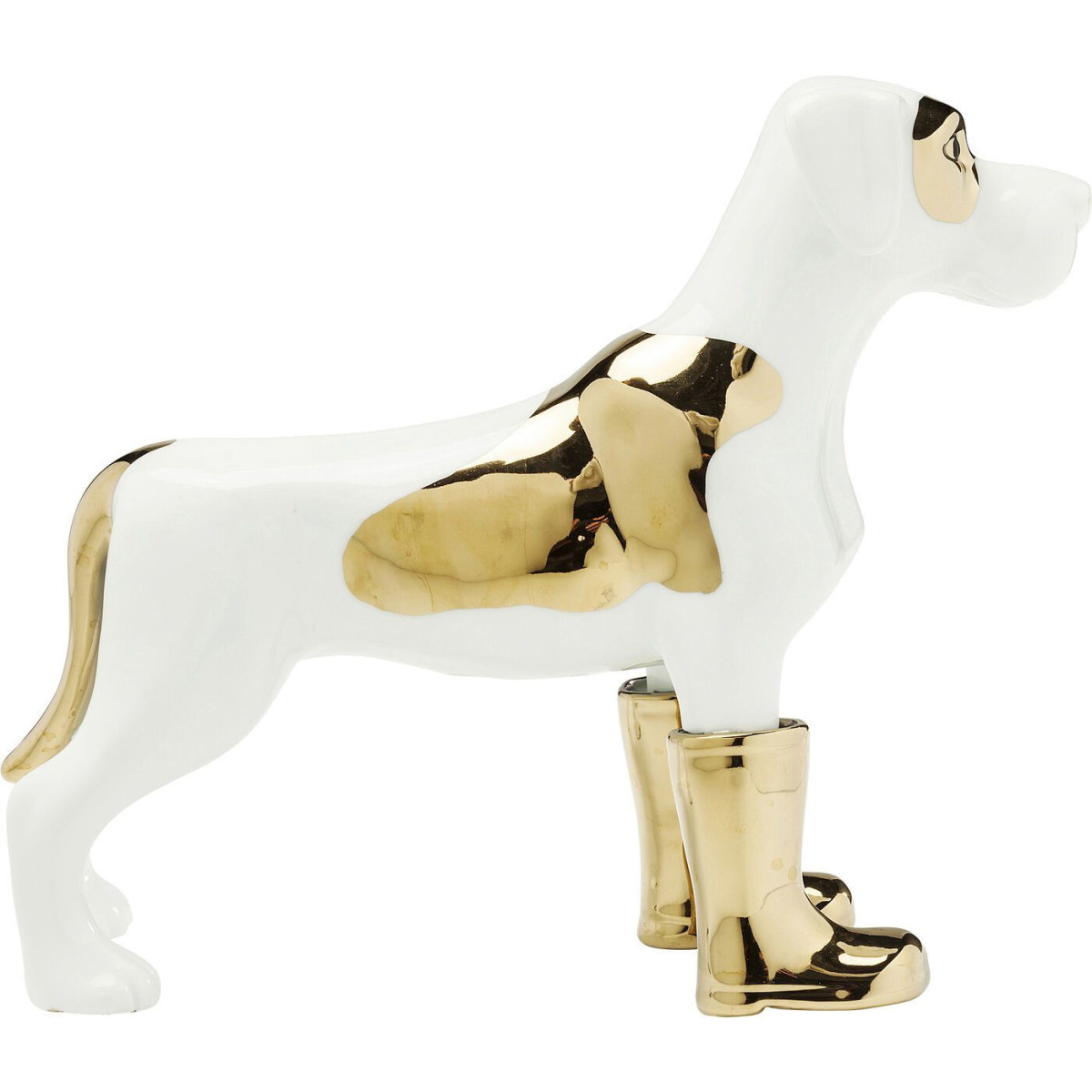 Статуэтка белая A dog in golden boots