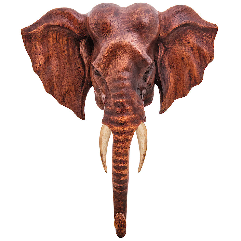 Панно из дерева голова слона Panel With Animals 30
