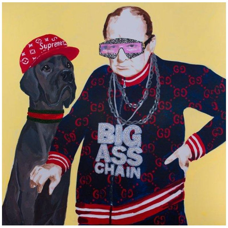 Картина “Winston Churchill in Gucci Track Suit with Big Ass Chain”
