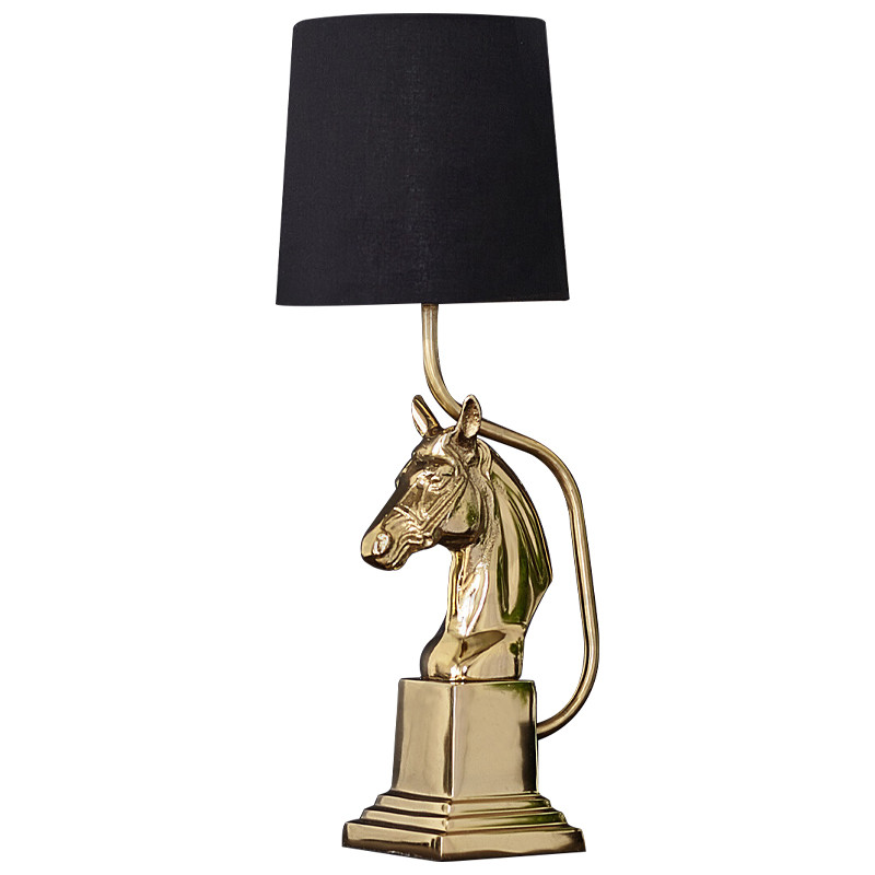 Настольная лампа с абажуром Lampshade Horse Sculpture Gold