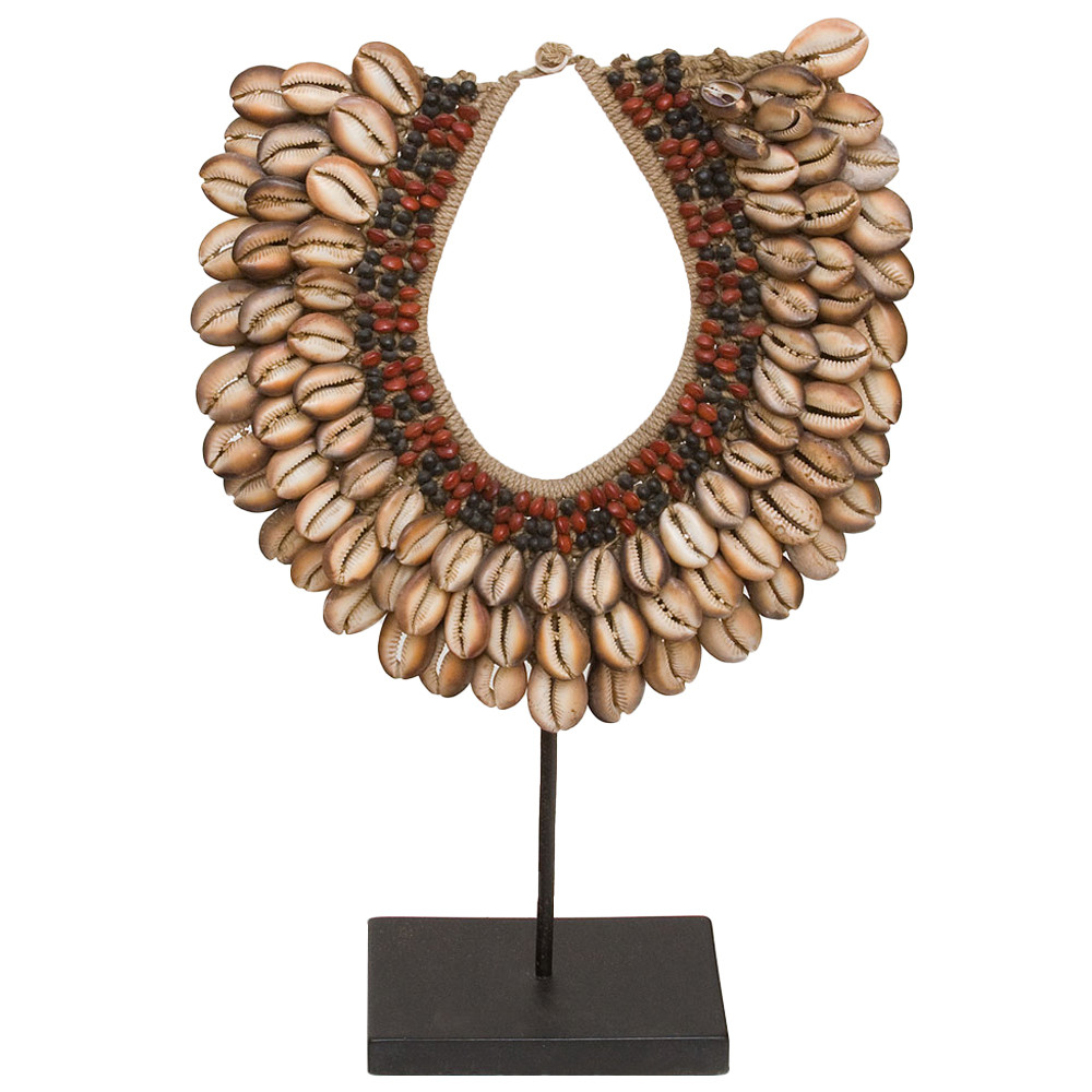 Этническое ожерелье из ракушек на подставке Ethnic Necklace Brown Shells