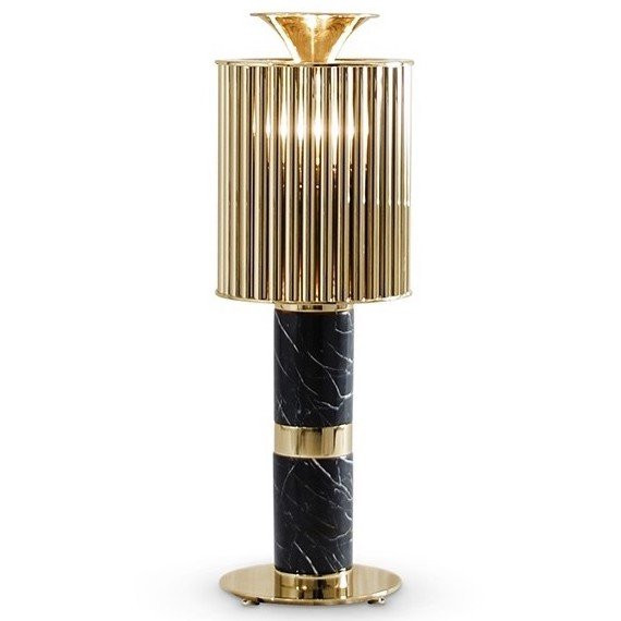 Настольная лампа Donna Table Light in Brass with Black Marble Base