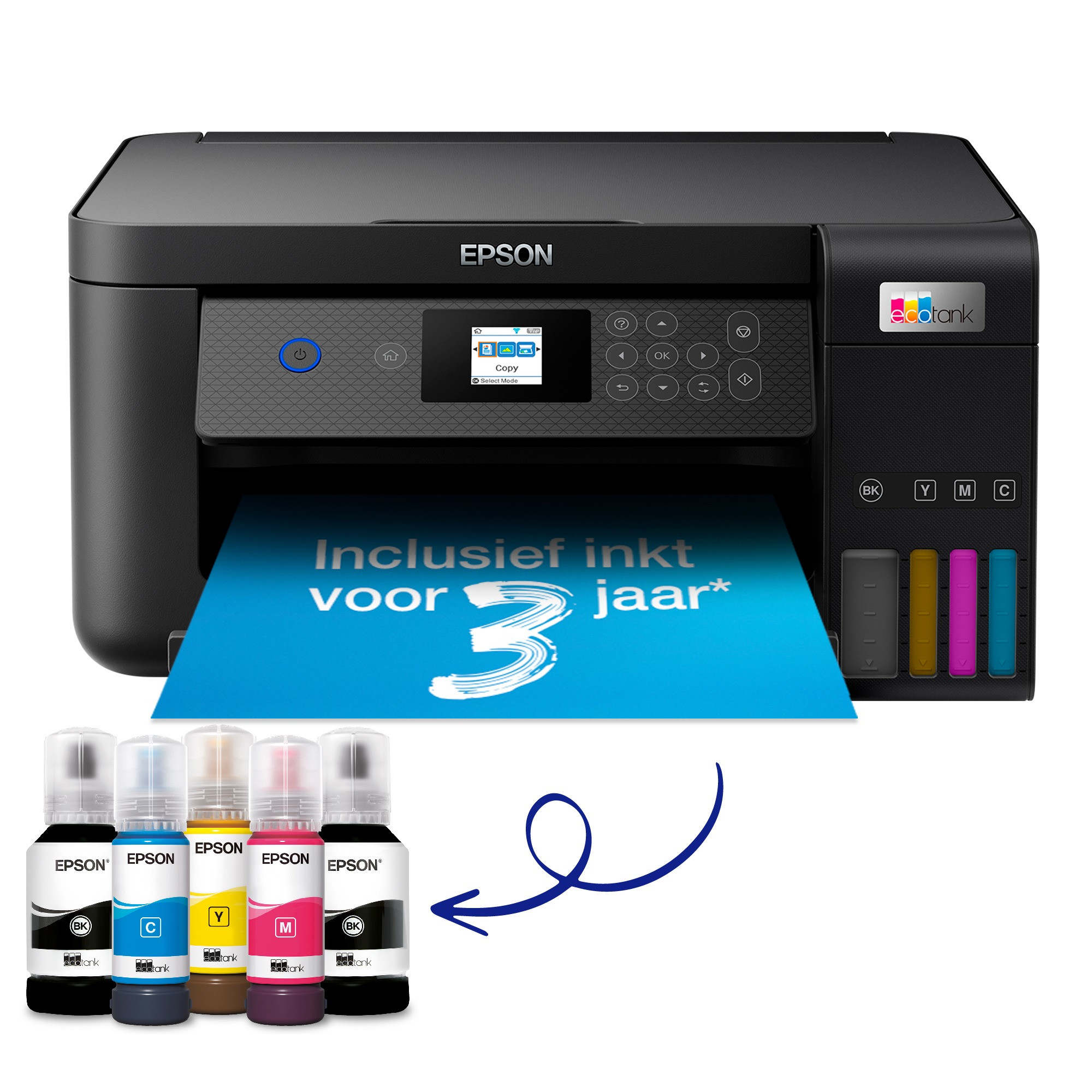 Epson EcoTank ET-2850 All-in-one inkjet printer Zwart