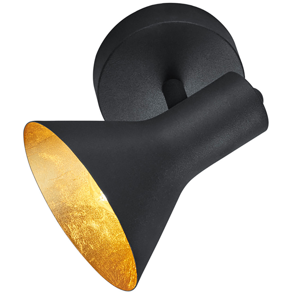 LED Plafondspot - Trion Nana - E14 Fitting - 1-lichts - Rond - Mat Zwart/Goud - Aluminium