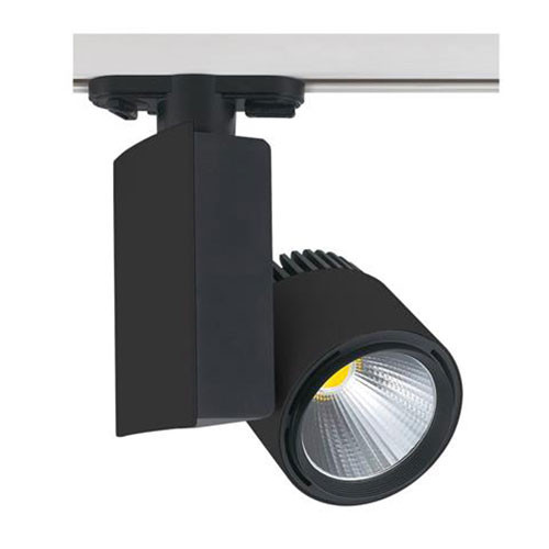 LED Railverlichting - Track Spot - 40W 1 Fase - Rond/Rechthoek - Natuurlijk Wit 4200K - Mat Zwart Aluminium