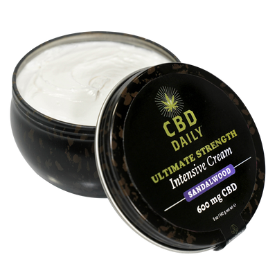Earthly body CBD Daily Ultimate Strength Intensive Cream - Sandalwood - 5 oz / 142 g