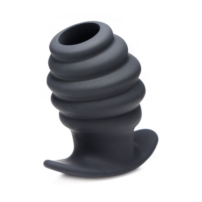 XR Brands Hive Ass Tunnel - Silicone Ribbed Hollow Anal Plug - Large