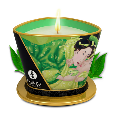 Shunga Massage Candle - Exotic Green Tea - 5.7 oz / 170 ml