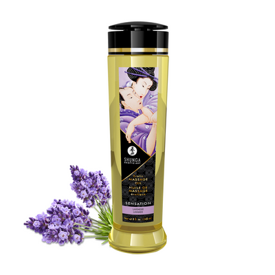Shunga Erotic Massage Oil - Lavender - 8 fl oz / 240 ml