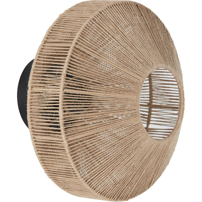 Wandlamp D31x31 cm Lyra naturel+mat zwart