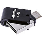 Philips USB 2.0 USB-stick 2-in-1 64 GB Zilver