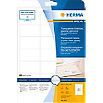 HERMA Transparante folie etiketten 8017 Transparant A4 63,5 x 38,1 mm 25 Vellen 