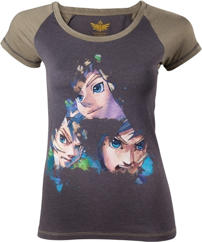 Zelda Black Triforce Faces T-Shirt Women