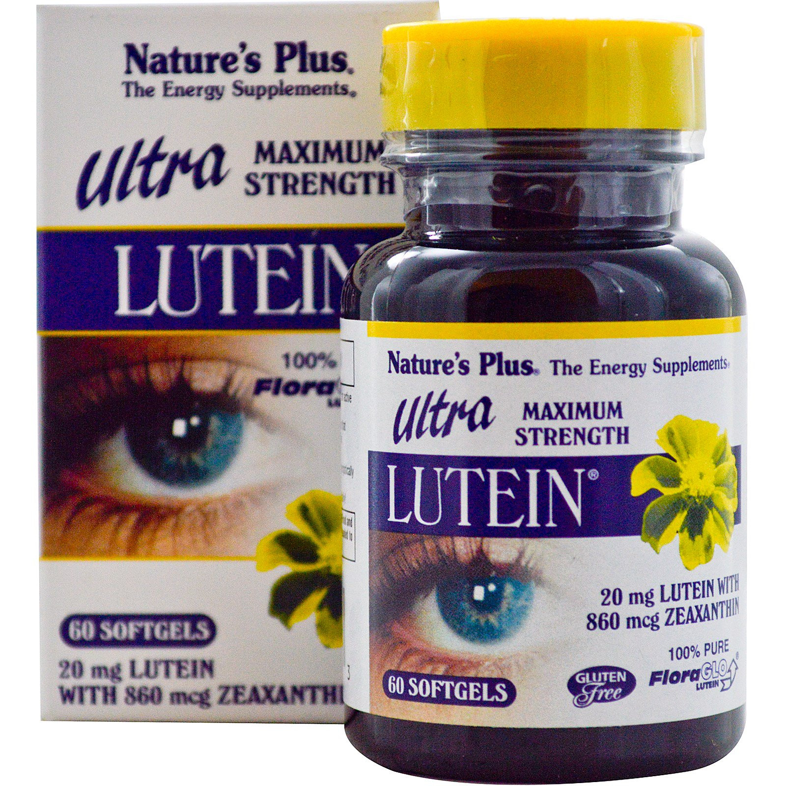Ultra Lutein, Maximum Strength, 20 mg (60 Softgels) - Nature&apos;s Plus