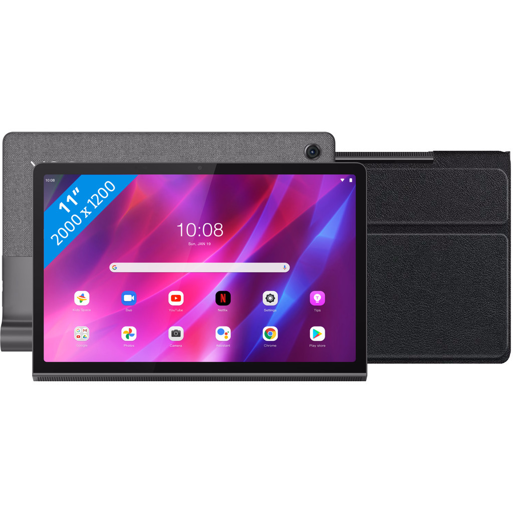 Lenovo Yoga Tab 11 256GB Wifi Grijs + Just in Case Smart Tri-Fold Book Case Zwart