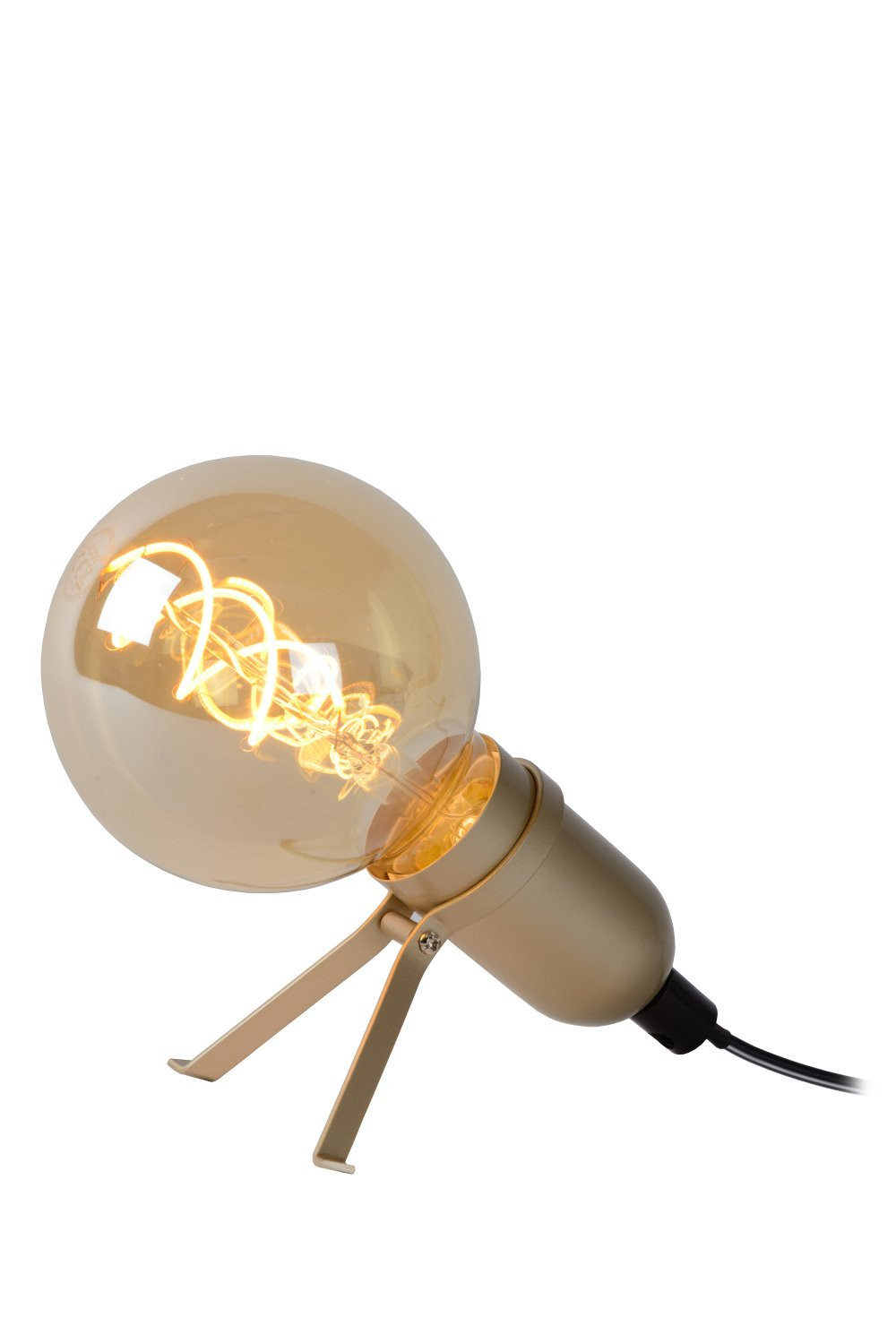 Lucide PUKKI - Tafellamp - LED - E27 - 1x5W 2200K - Mat Goud / Messing