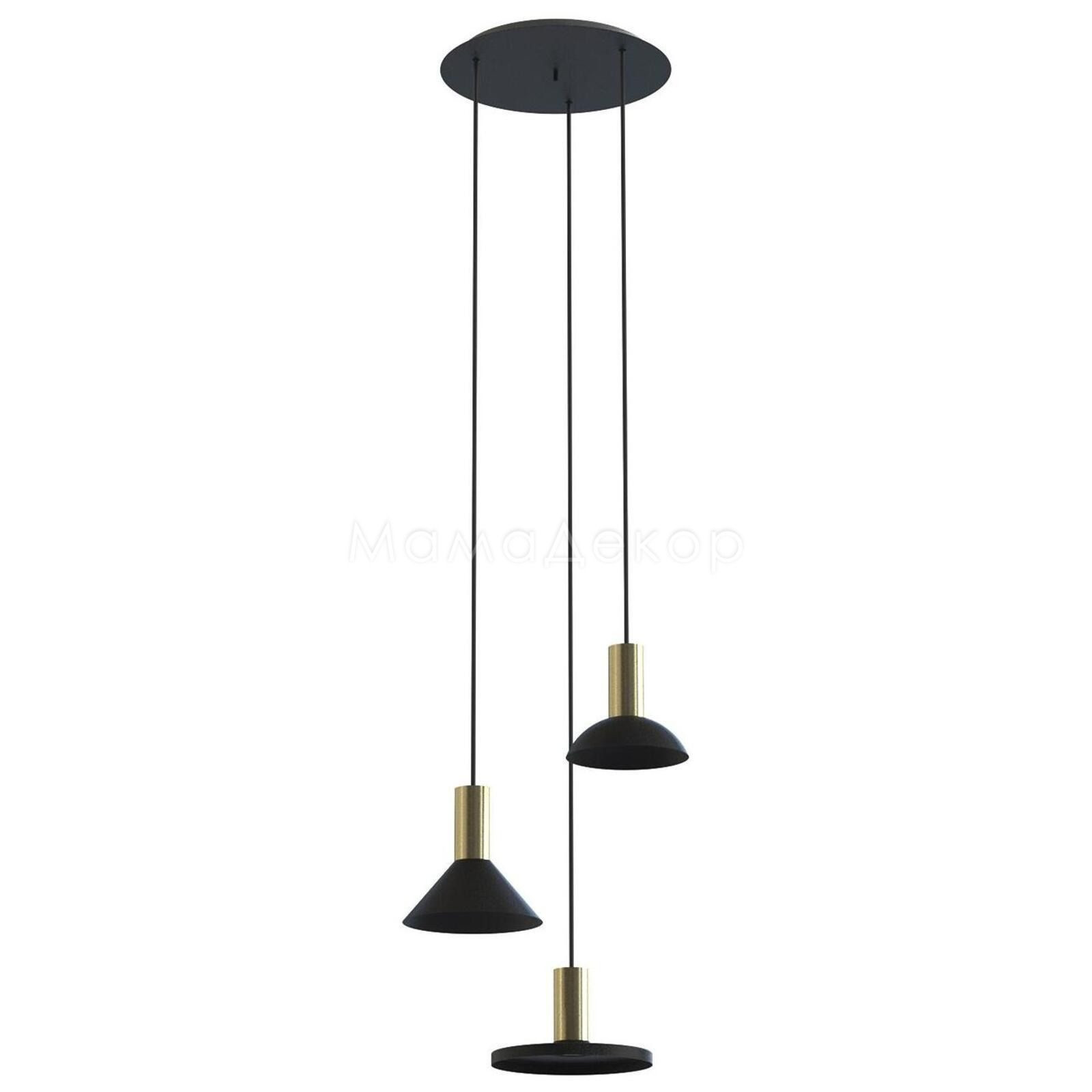 Nowodvorski Hanglamp Hermanos 3 lichts Ø 30 cm zwart - goud