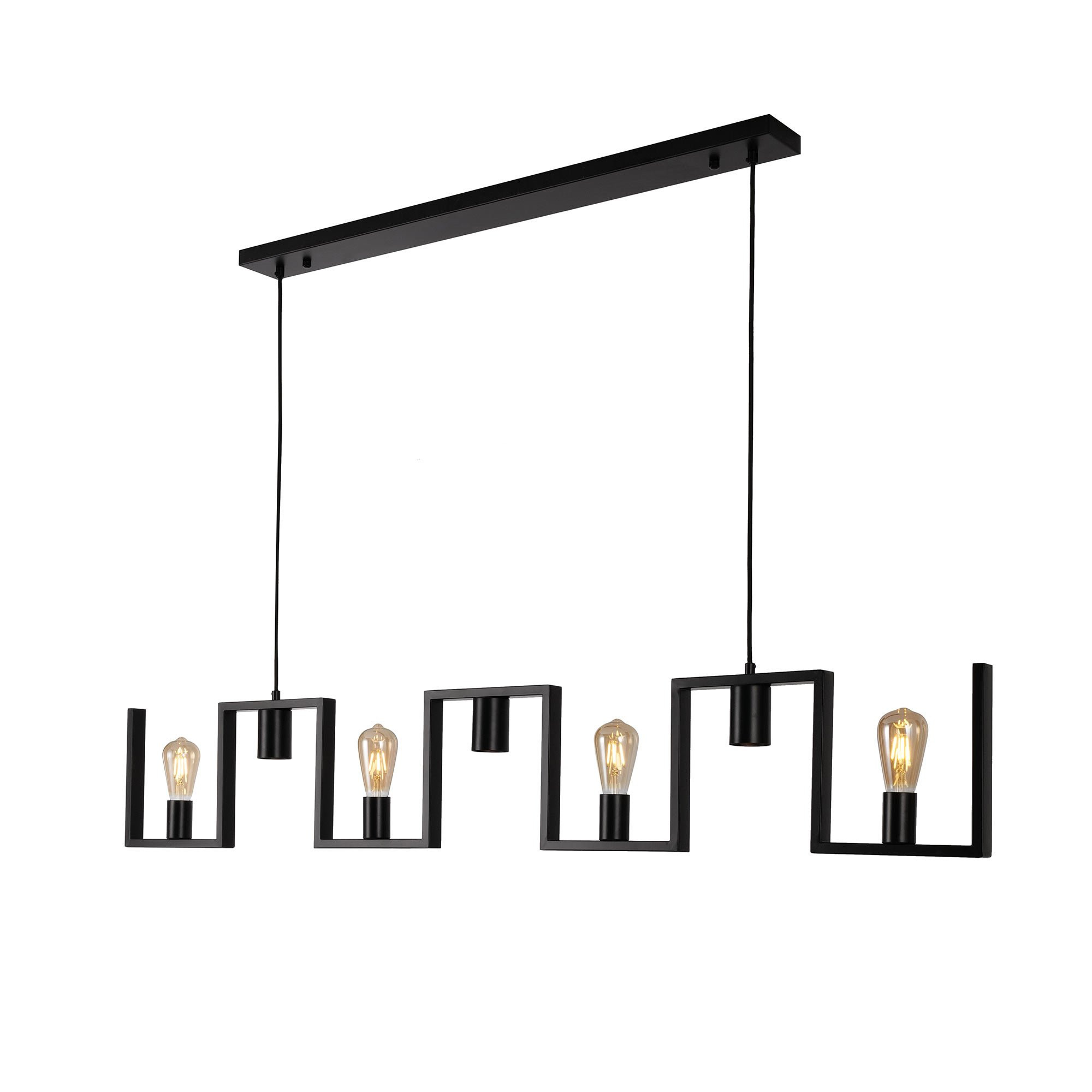 Ylumen Hanglamp Row 7 lichts -2e kans- L 158 cm zwart
