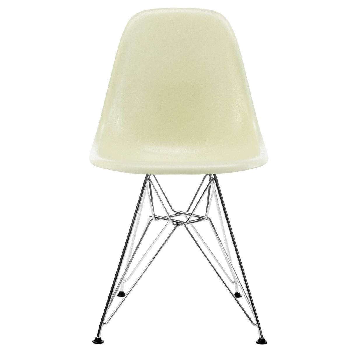 Vitra Eames Fiberglass Chair DSR - Parchment/Chroom