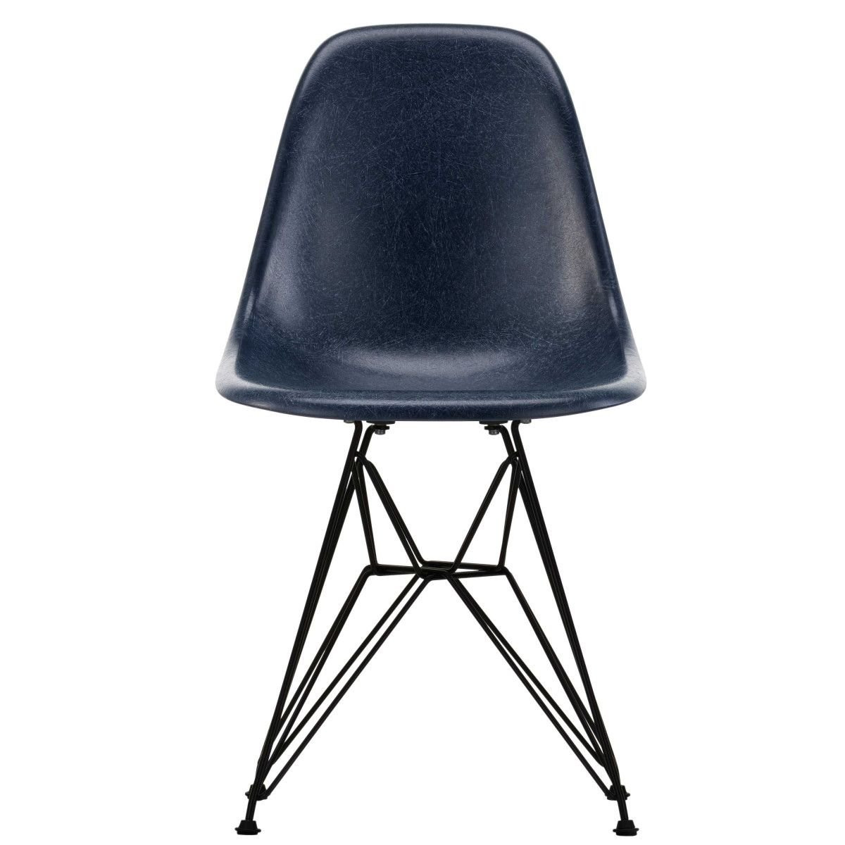 Vitra Eames Fiberglass Chair DSR - Navy Blue/Basic Dark