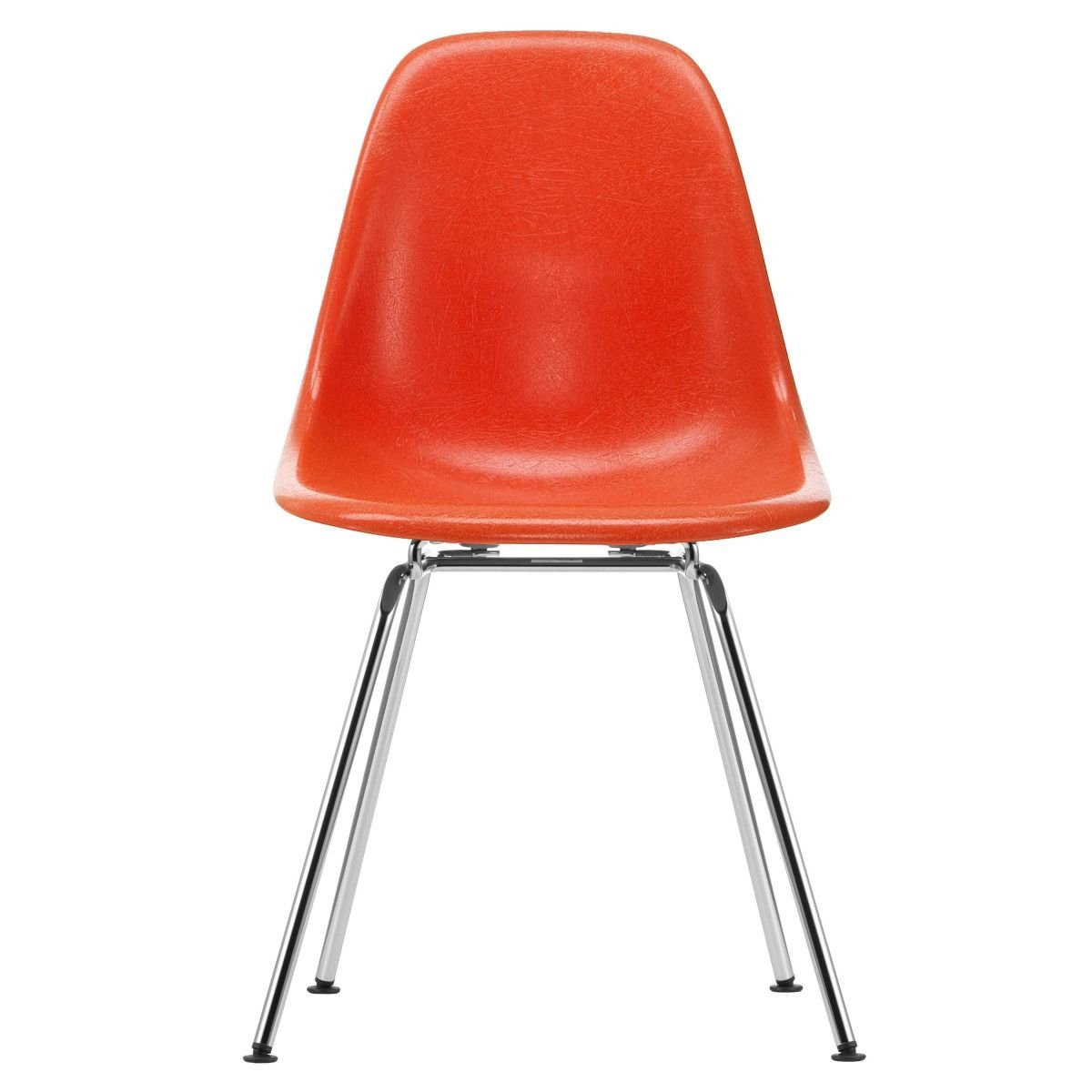 Vitra Eames Fiberglass Chair DSX - Red Orange/Chroom