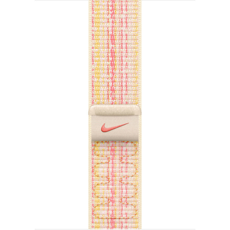 Apple Geweven sportbandje van Nike - Sterrenlicht/roze (45 mm) armband