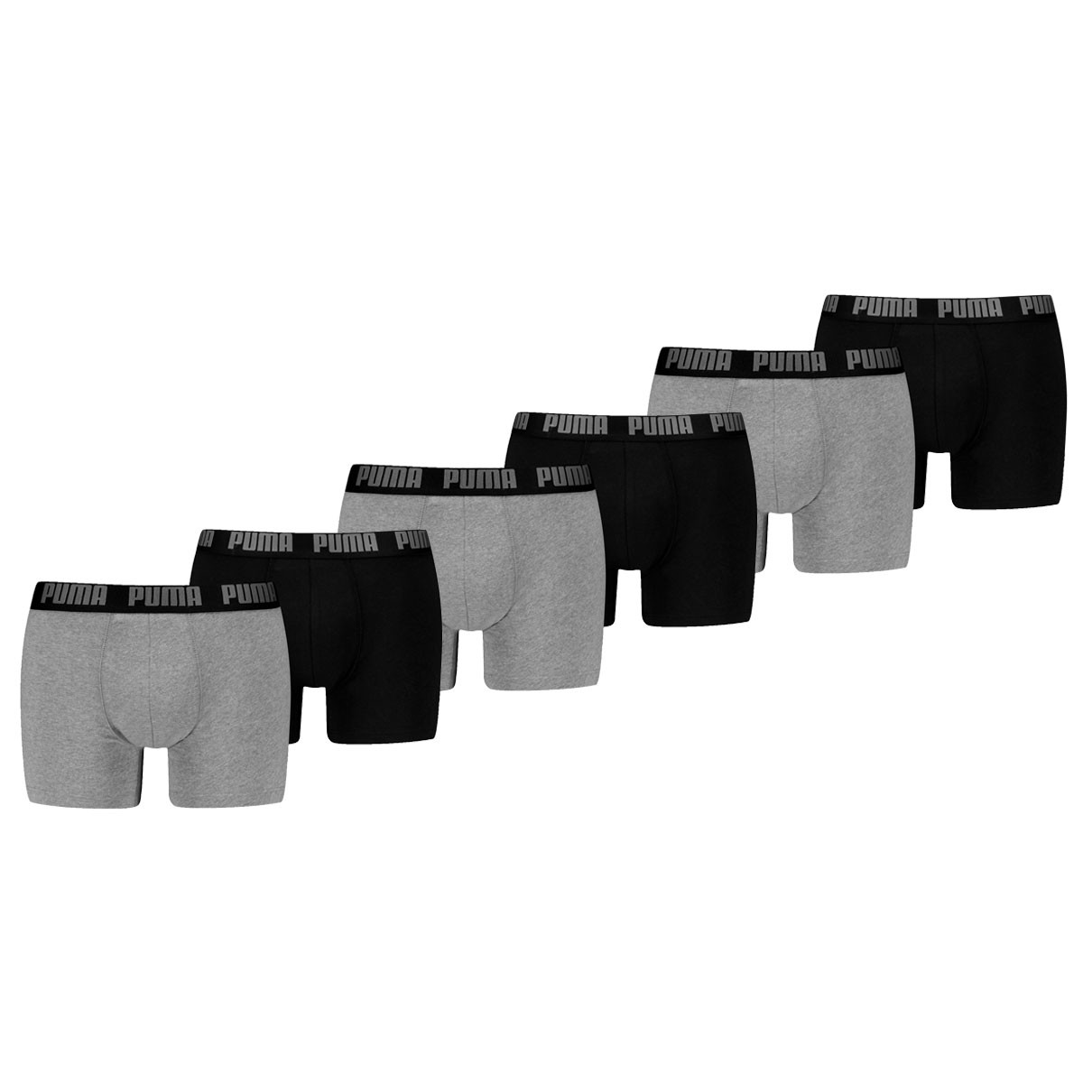 Puma Boxershorts Everyday Basic 6-pack Grey Melange / Black-XL