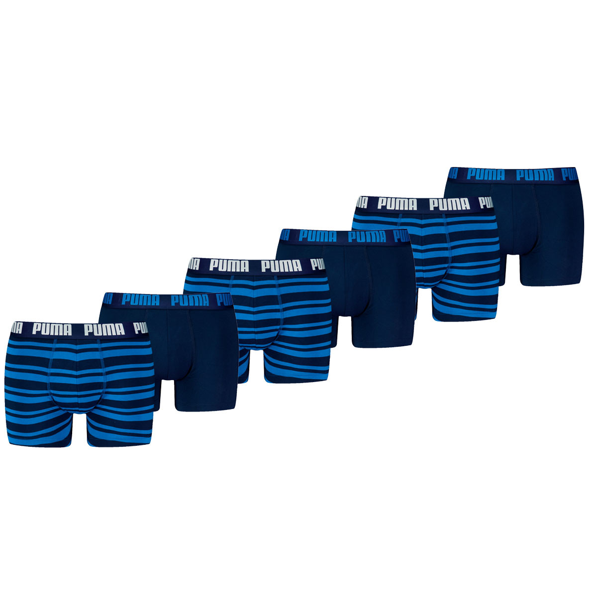 Puma Boxershorts Everyday Heritage Stripe 6-pack True Blue Combo-M