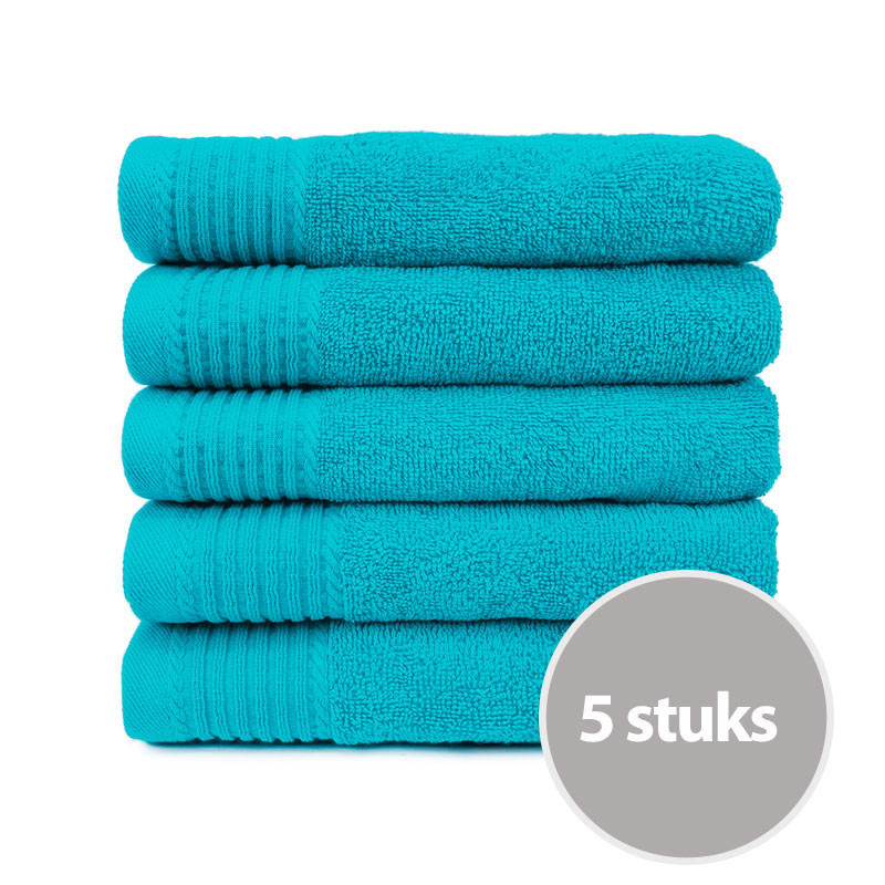 The One Handdoek 450 gram 50x100 cm Turquoise (5 stuks)