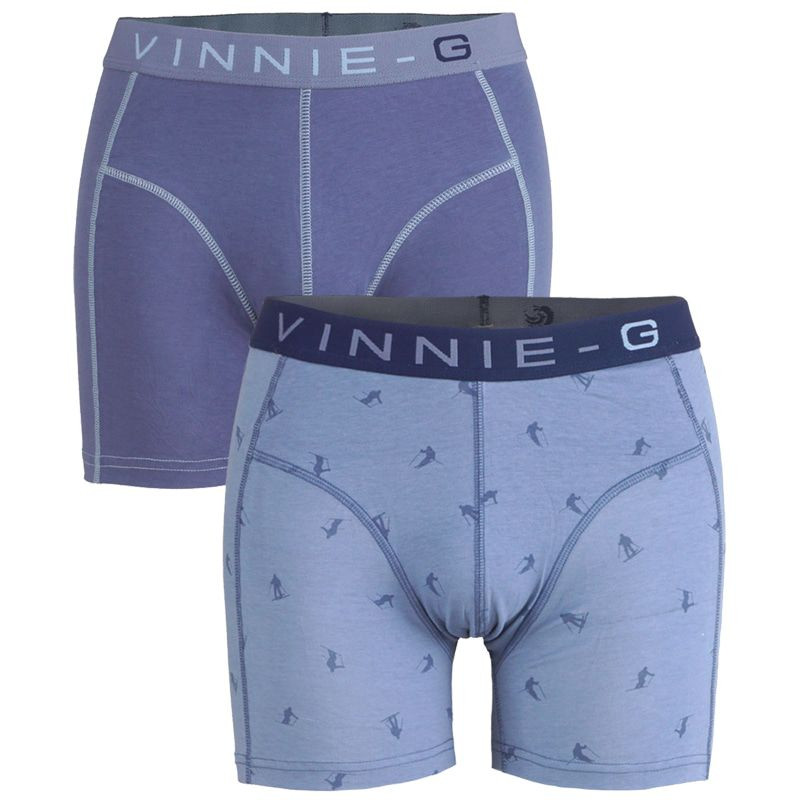 Vinnie-G boxershorts Ski Blue - Print 2-pack -M