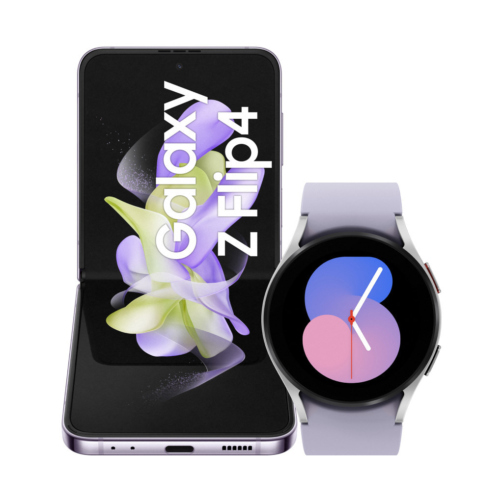 Samsung Galaxy Z Flip 4 128GB Paars 5G + Samsung Galaxy Watch 5 Zilver 40mm