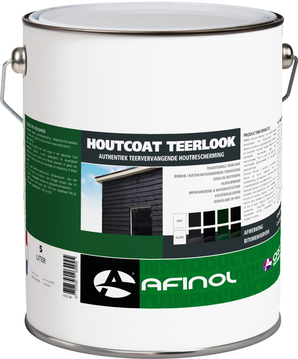 Afinol Houtcoat Teerlook Mat Dennengroen 5 liter