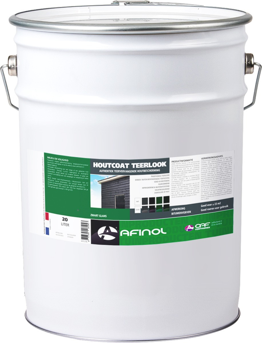 Afinol Houtcoat Teerlook Glans Zwart 20 liter